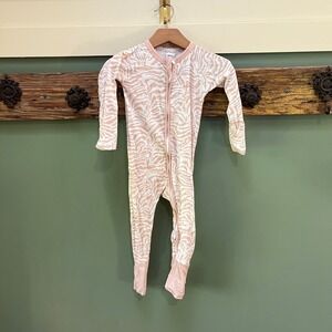 Bonds Wondersuit Peach Zebra Animal Print Footie Sleeper 18-24 Months Size 2